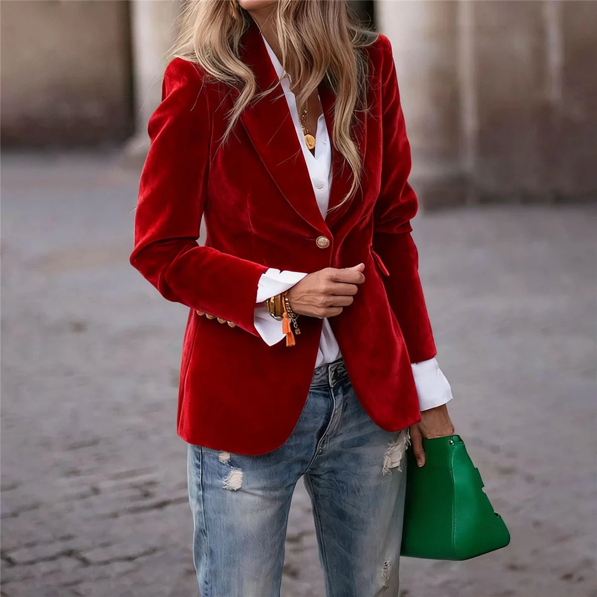 Blazers Jacket Slim Fit Office Lady -Fashion