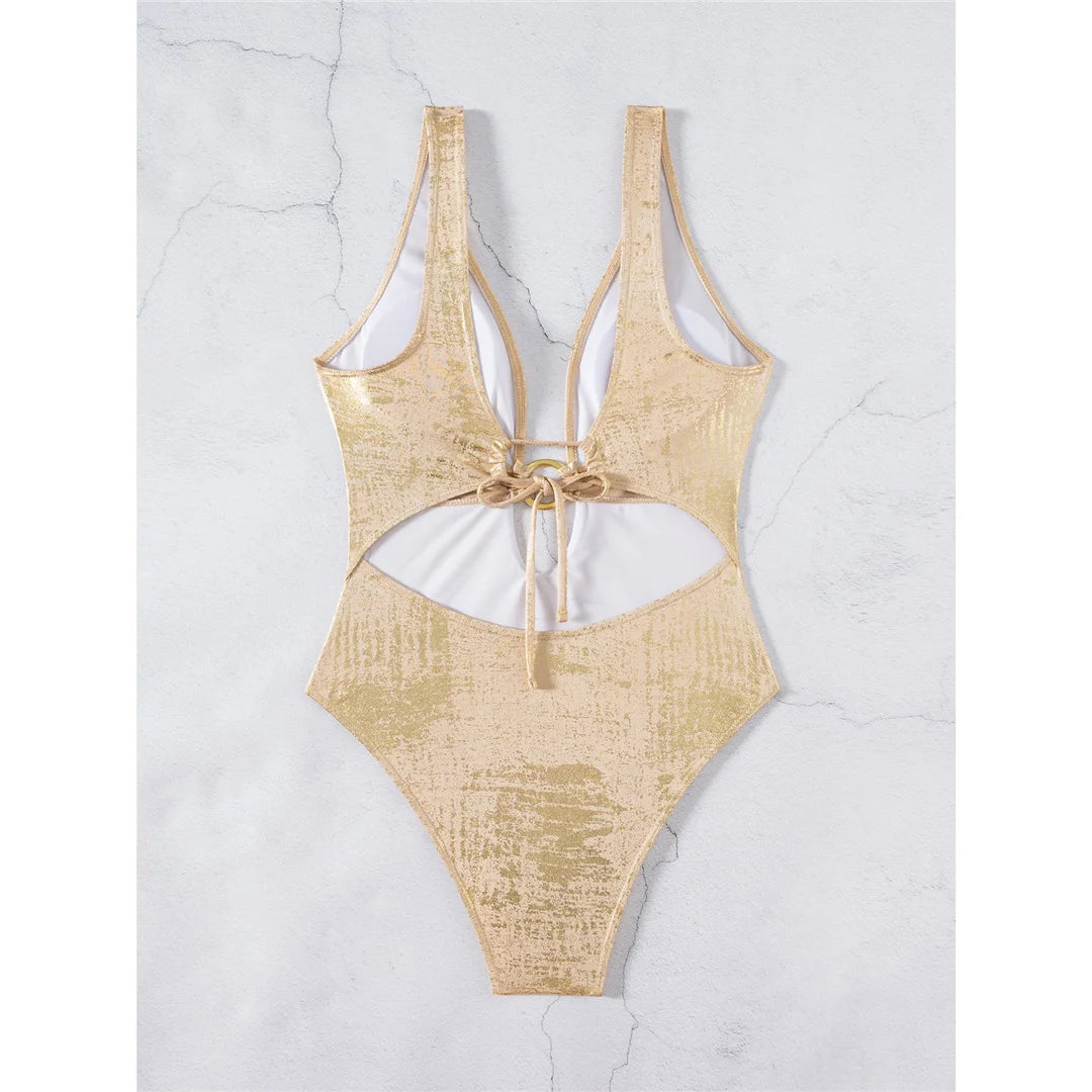 Sexy Golden One Piece Swimsuit