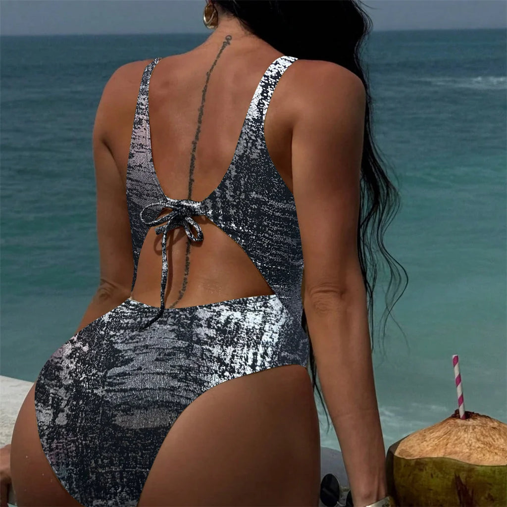 Sexy Golden One Piece Swimsuit