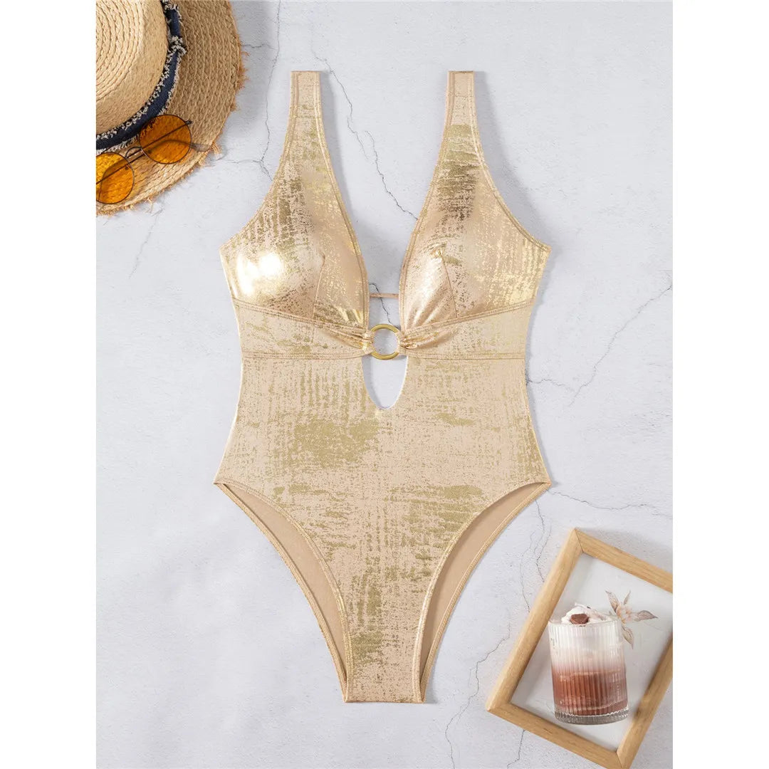 Sexy Golden One Piece Swimsuit