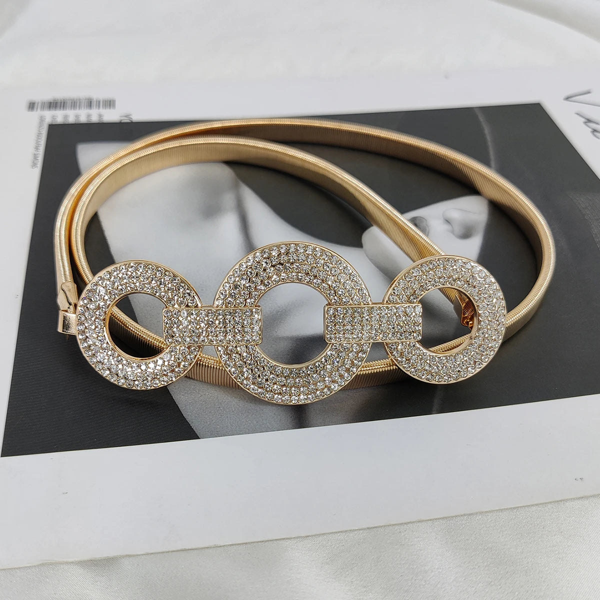 Luxury Brand Stretch Waistband Dress Metal Riem