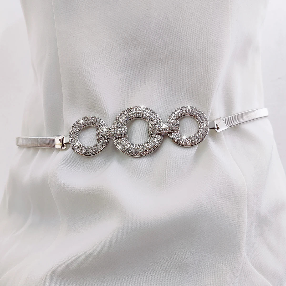 Luxury Brand Stretch Waistband Dress Metal Riem