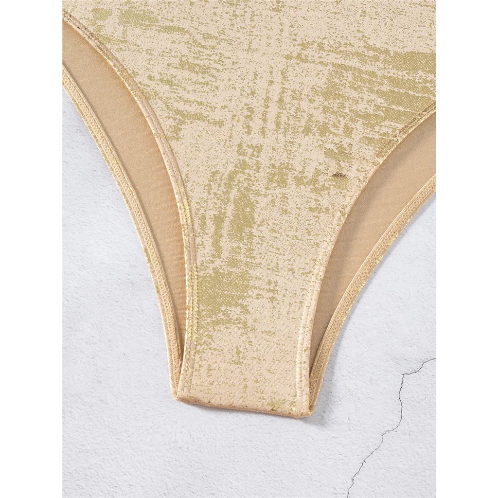 Sexy Golden One Piece Swimsuit