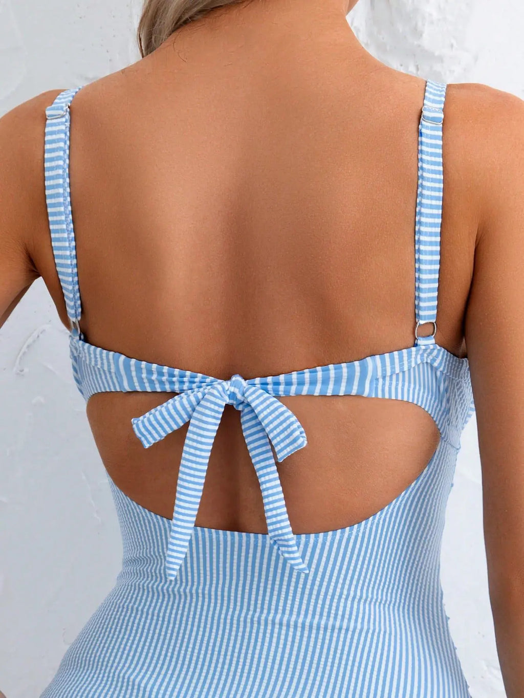 Blue Striped Swimsuit