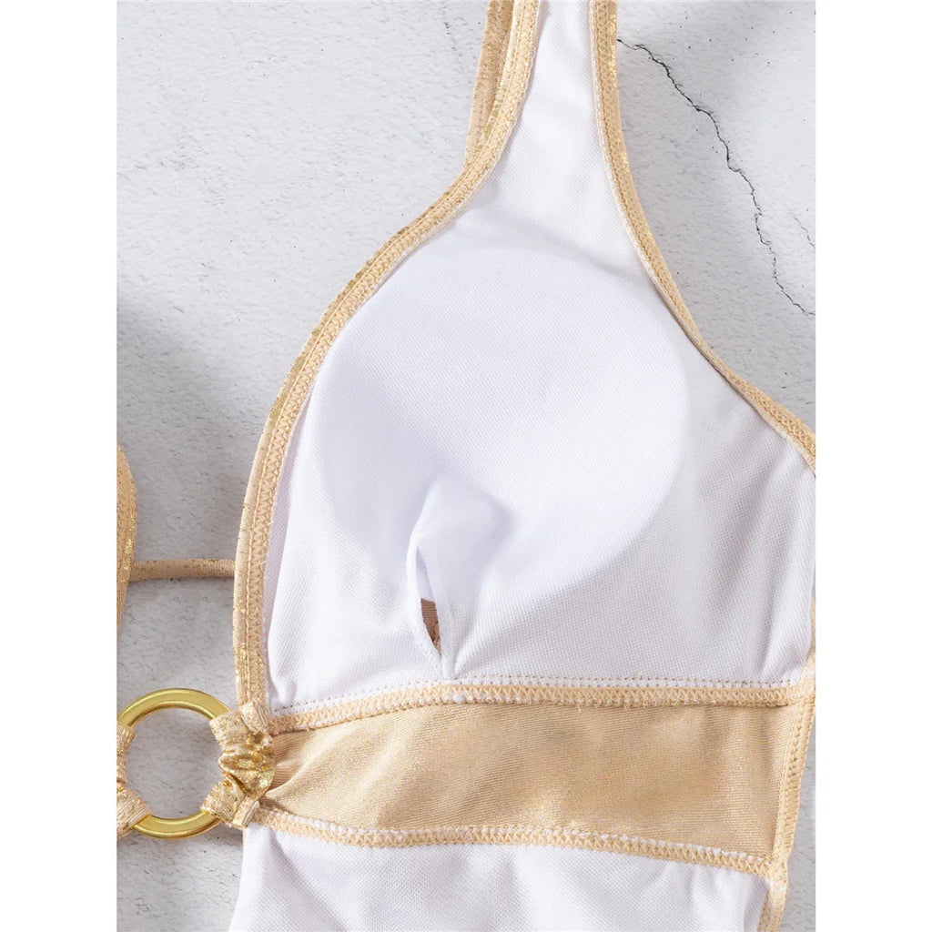 Sexy Golden One Piece Swimsuit