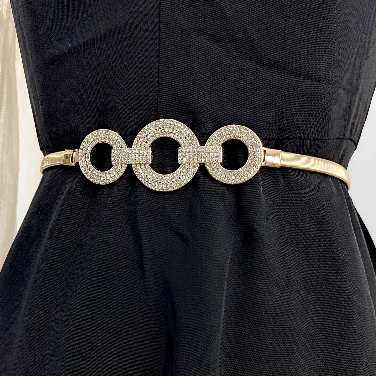 Luxury Brand Stretch Waistband Dress Metal Riem
