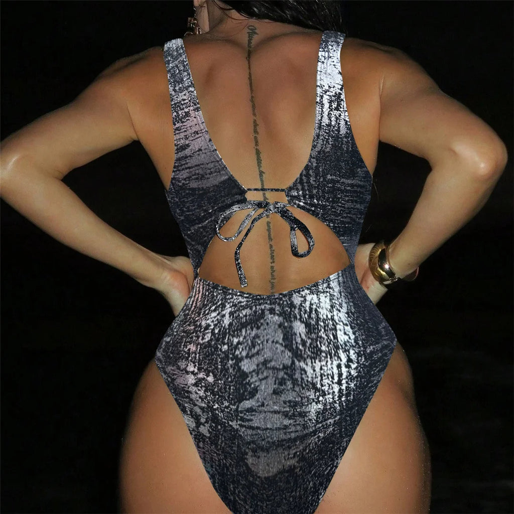 Sexy Golden One Piece Swimsuit