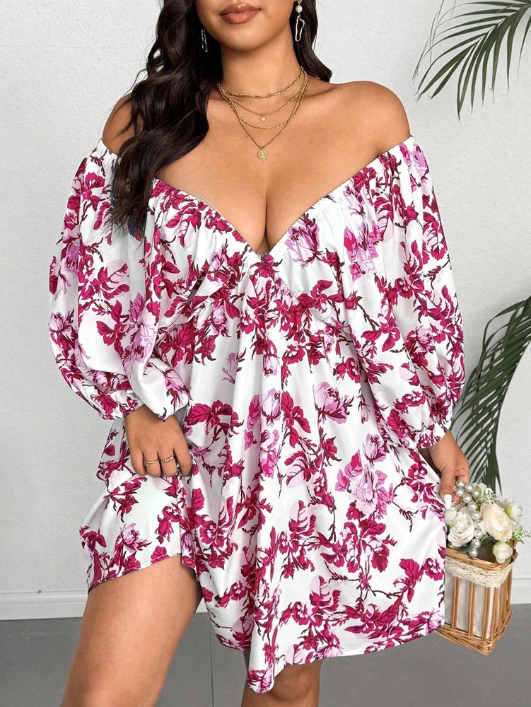 Plus Size-Romantic Floral Dress