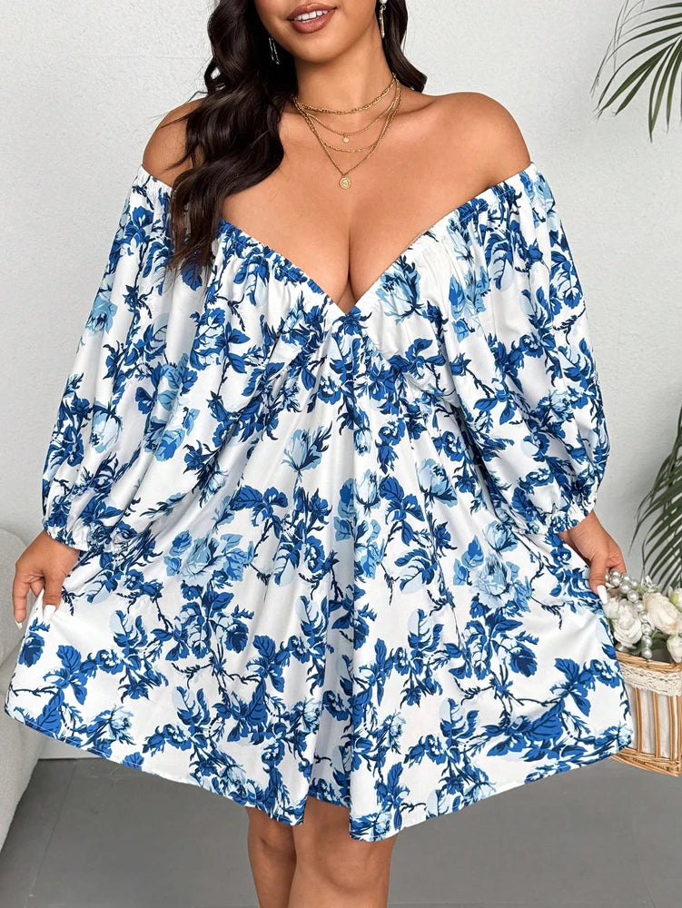 Plus Size-Romantic Floral Dress